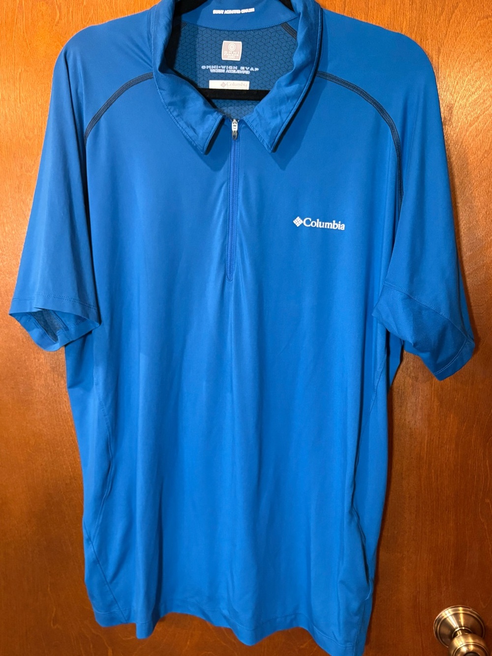 Columbia Men’s Royal Blue Short Sleeve Zip Polo